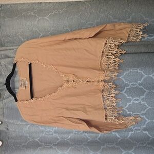 Vintage cropped top/bolero jacket with applique design